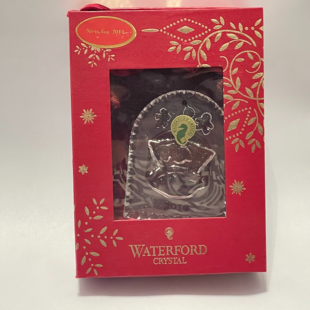 2014 Annual Twas Night Waterford Crystal Clear Glass Christmas Tree Ornament